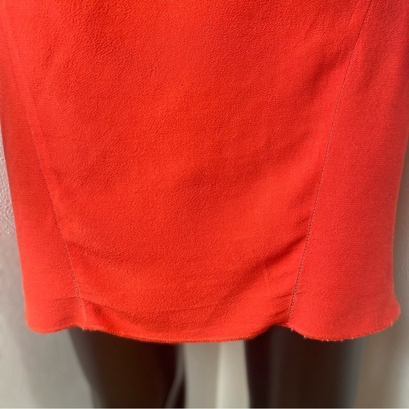 Sandro V-Neck Shift Bow Accent Redish Orange.Short (Mini) Length Dress. Sz 1 - Picture 5 of 15